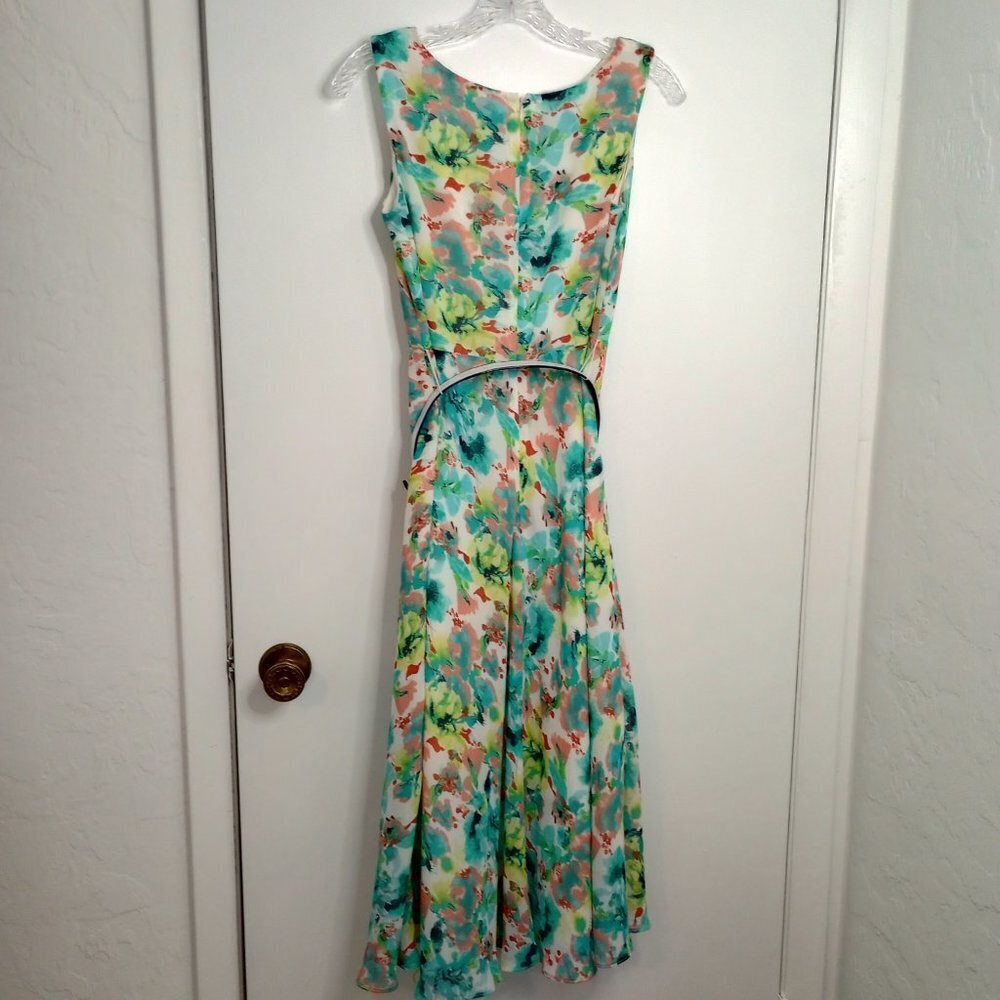 Evan Picone Black Label Watercolor Floral Midi Dress - Picture 7 of 12